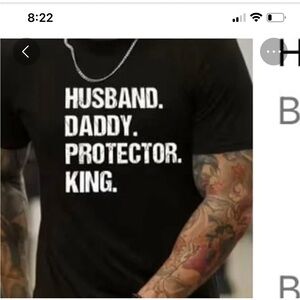 Husband Daddy Protector King Graphic Tee - Black